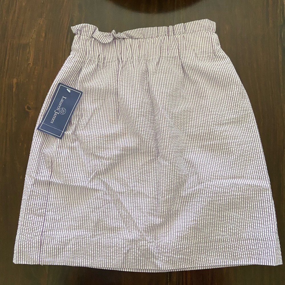 NWT Lauren James Purple Stripe Skirt